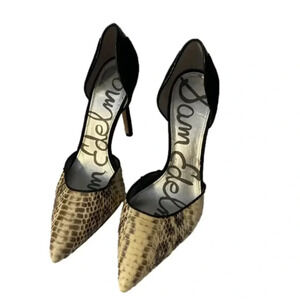 Sam Edelman Delilah Snakeskin Leather d'Orsey Pump Heels - size 9